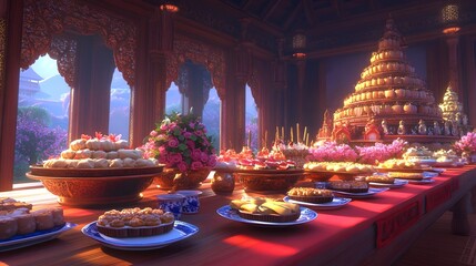 Traditional Thai Mok Dish Displayed in a Magical Setting