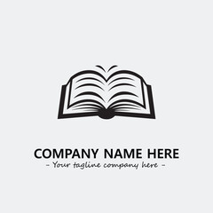 Book illustration black and white for logo company vector image
