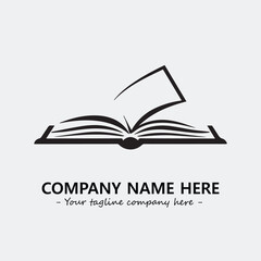 Book illustration black and white for logo company vector image
