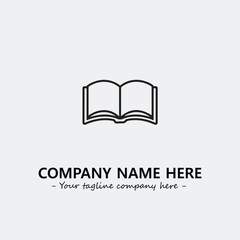 Book illustration black and white for logo company vector image
