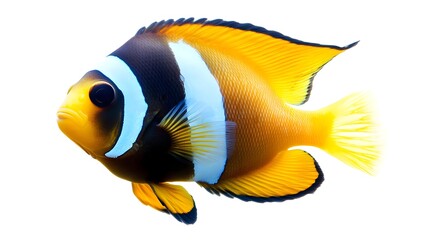 Naklejka premium Colorful Anemone Fish in Full Body View with Bright Orange and Yellow