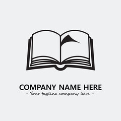Book illustration black and white for logo company vector image
