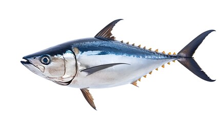 Naklejka premium Full Body Side View of a Tuna Fish on a White Background