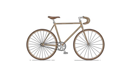 Naklejka premium Vintage-Inspired Bicycle Illustration for Minimalist Transportation Themes