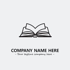 Book illustration black and white for logo company vector image
