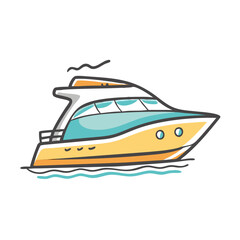 yacht icon, yacht vector illustration-simple illustration of yacht, perfect for yacht logos and icons