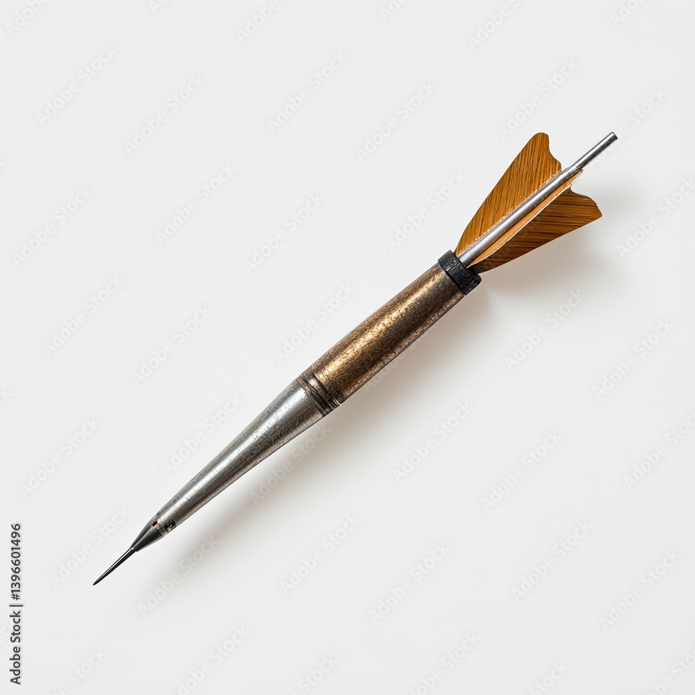 Poster detailed dart arrow shot with metal tip studio setting product photography minimalist environment
