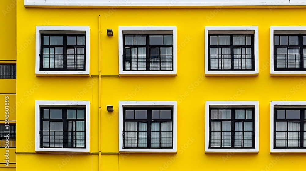 Aufkleber yellow window patterns can enhance the aesthetic appeal of architecture.