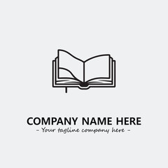 Book illustration black and white for logo company vector image
