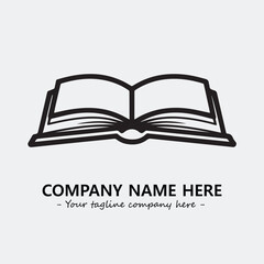 Book illustration black and white for logo company vector image
