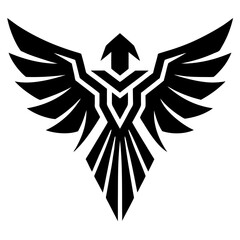 Fototapeta premium Abstract Phoenix Bird Logo Geometric Winged Symbol Design