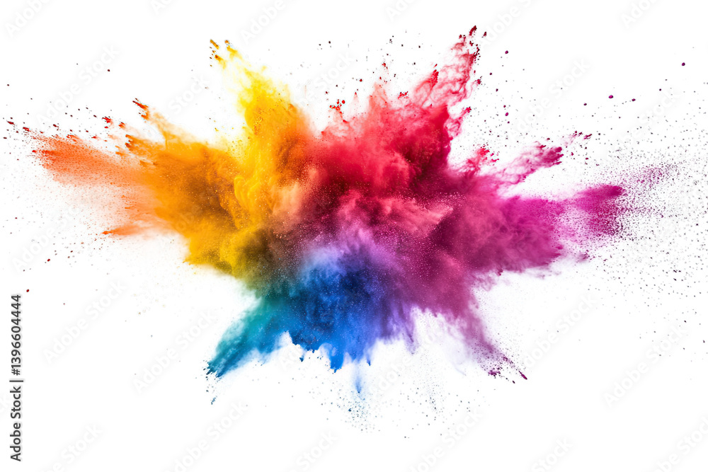 Aufkleber a vibrant explosion of colors resembling a burst of powdered pigments creating an abstract and dynam
