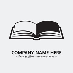 Book illustration black and white for logo company vector image
