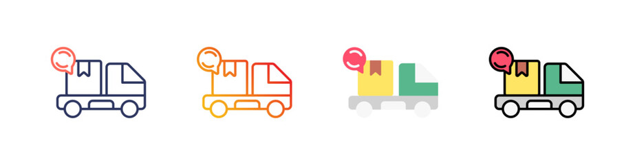 Cargo Multi Style Icon Set Vector 