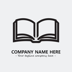 Book illustration black and white for logo company vector image
