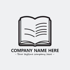Book illustration black and white for logo company vector image

