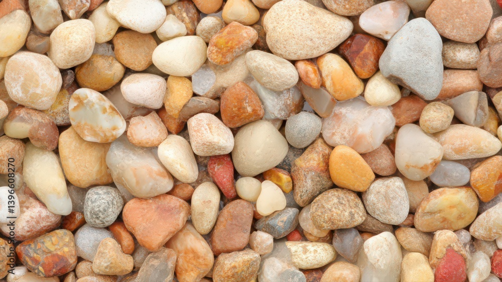 Aufkleber detailed close-up of assorted smooth multi colored wet pebbles creating a natural textured backgroun