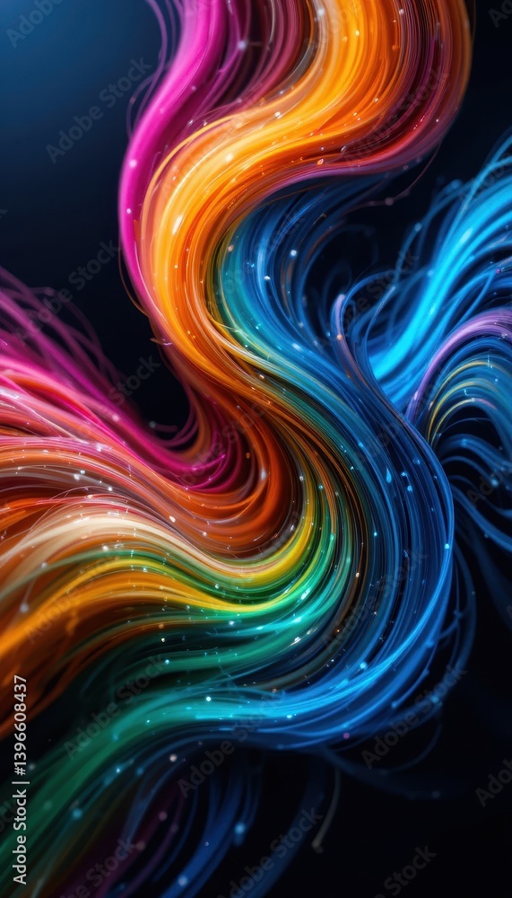 Poster abstract colorful swirling light trails design background image perfect for website or presentation