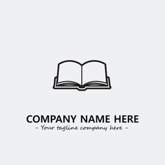 Book illustration black and white for logo company vector image
