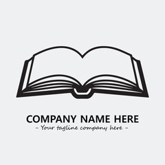 Book illustration black and white for logo company vector image
