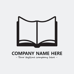 Book illustration black and white for logo company vector image
