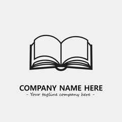 Book illustration black and white for logo company vector image
