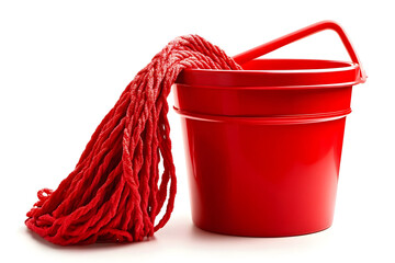 Red Mop and Bucket Cleaning Supplies