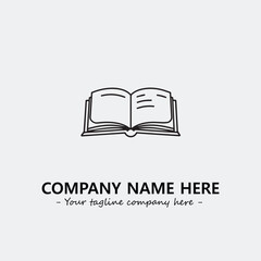 Book illustration black and white for logo company vector image
