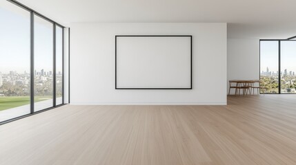 Obraz premium Modern Minimalist Apartment with Panoramic City View