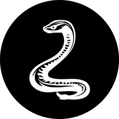 Stylized Cobra Silhouette: A striking contrast against a dark background