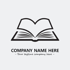 Book illustration black and white for logo company vector image
