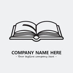 Book illustration black and white for logo company vector image
