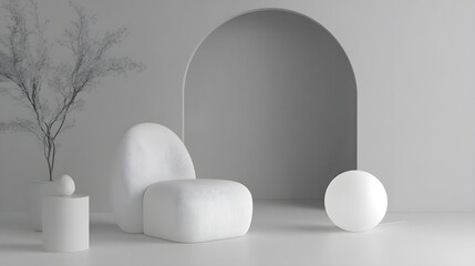 Clean Abstract Wallpaper with Smooth Lines and Minimalist Decor