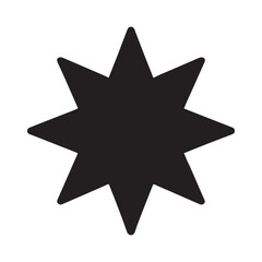 Shine sparkle icon black silhouette vector art and illustration white Background