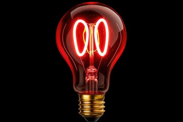 Red glowing light bulb