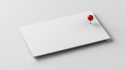 Blank White Paper Mockup with Red Pushpin:  Perfect for Branding and Presentation Designs