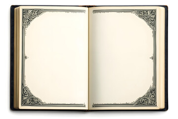 Antique Book: Blank Pages, Ornate Frame