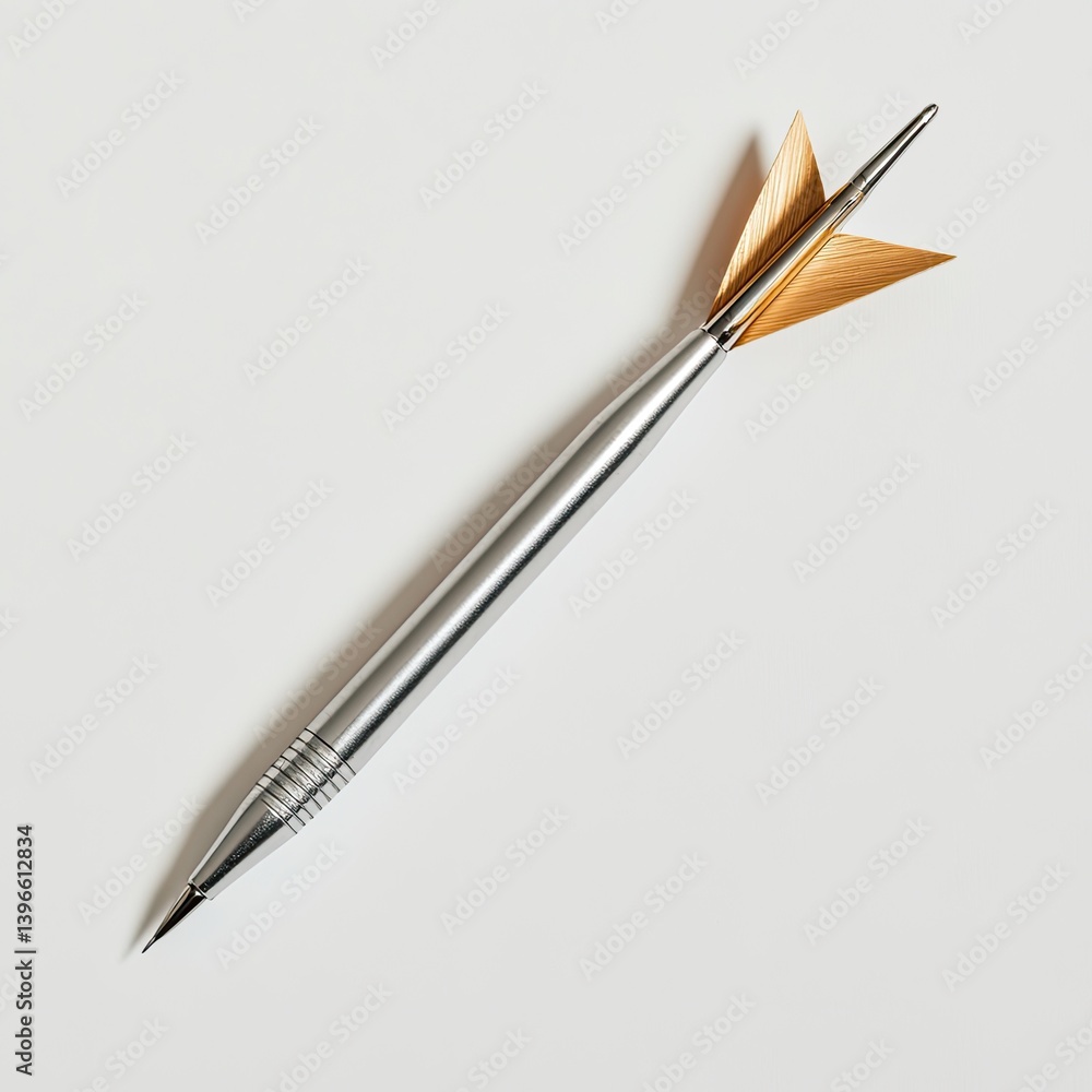 Poster dart arrow on white background flat lay photography minimalist art shadows sharp focus