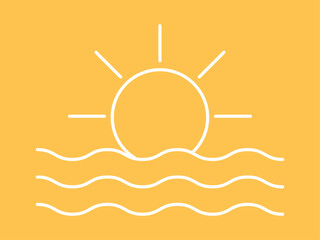 Sunset icon. Summer vector icon concept. Simple vector line icon