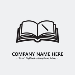 Book illustration black and white for logo company vector image
