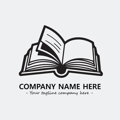 Book illustration black and white for logo company vector image
