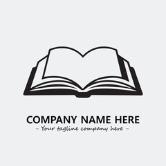 Book illustration black and white for logo company vector image
