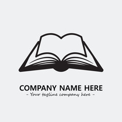Book illustration black and white for logo company vector image
