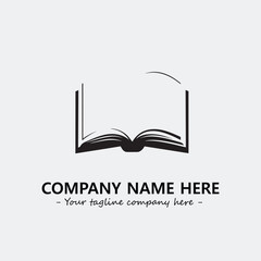 Book illustration black and white for logo company vector image
