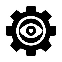 Gear with Eye in Center Icon Design