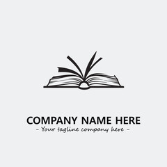 Book illustration black and white for logo company vector image
