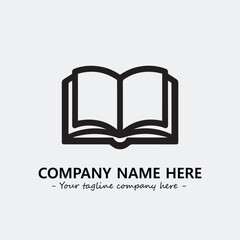 Book illustration black and white for logo company vector image
