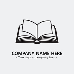 Book illustration black and white for logo company vector image
