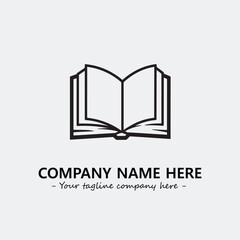 Book illustration black and white for logo company vector image
