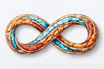 Stone infinity symbol with textured, earthy tones